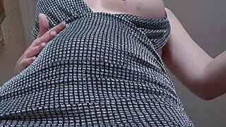 Accidental upskirt catches blonde's wet shaved pussy masturbation