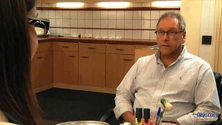 sexy doc sucks old man's cock then pussy pounded 😍