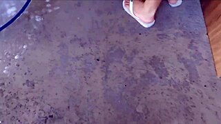 Hot short maid grabs my cock and rides it around the house